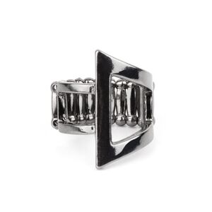 Geometric Statement Ring Rebel Edge Black Ring Unique Fashion Jewelry Paparazzi
